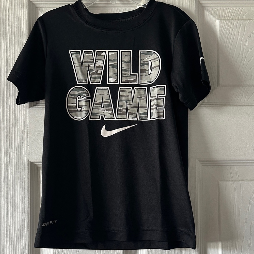 Nike Black and Silver Wild Game Tee